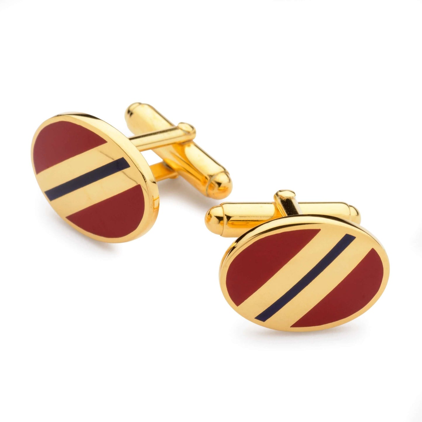 Stripe Cufflinks In Red And Navy Enamel