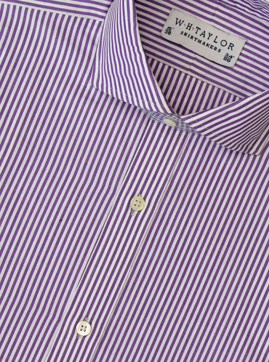 Purple Bengal Stripe Poplin Men's Bespoke Shirt